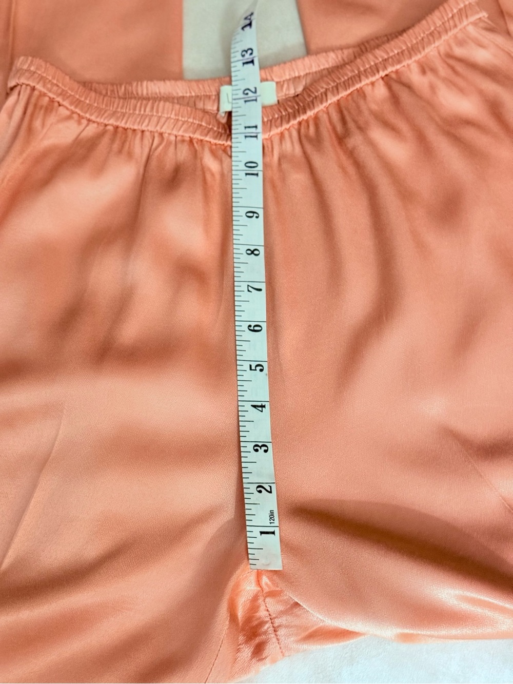 LAPOINTE Peach Fine Textured Satin Wide Leg Pants MD High Rise $690 Luxury Flowy - Picture 8 of 16